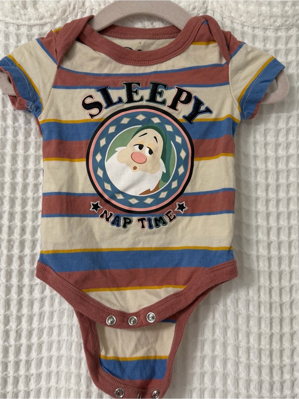 Disney Striped Baby Bodysuit in Rose, Cream, Blue